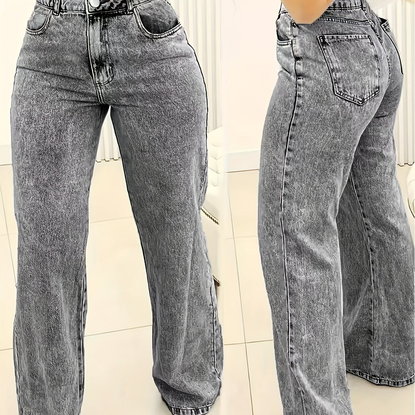 Yara | Jean coupe loose à jambes larges extensible pour femme – style moderne et intemporel