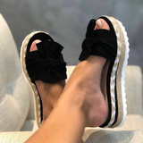 Clara | Sandales compensées avec nœud pour femme