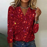 Celie | Pull brillant col en V pour femme