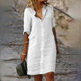 Alizée | Robe chemise en coton et lin pour femme