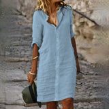 Alizée | Robe chemise en coton et lin pour femme