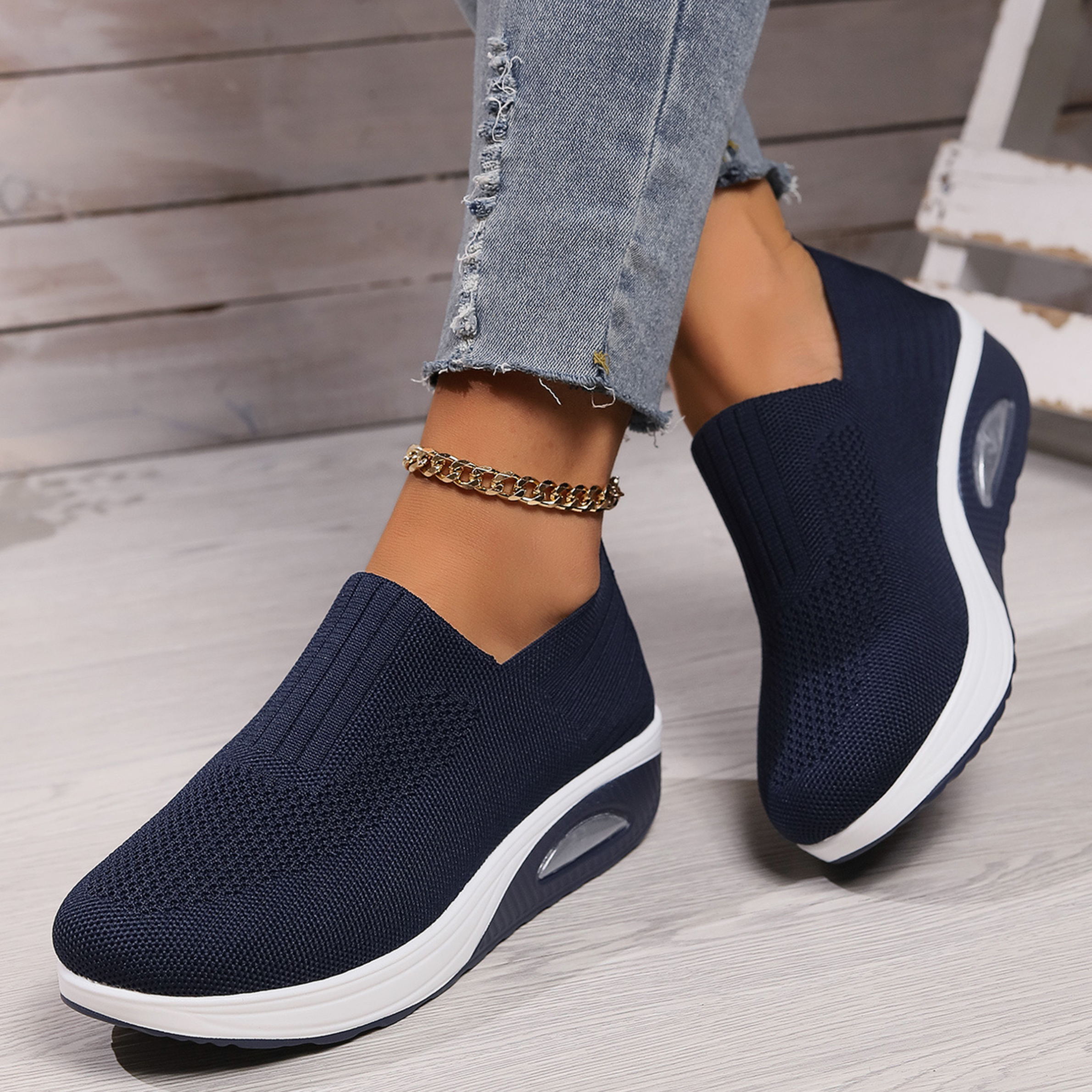 Claire | Sneakers en mesh avec semelle compensée pour femme
