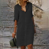 Alizée | Robe chemise en coton et lin pour femme