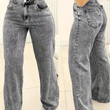 Yara | Jean coupe loose à jambes larges extensible pour femme – style moderne et intemporel