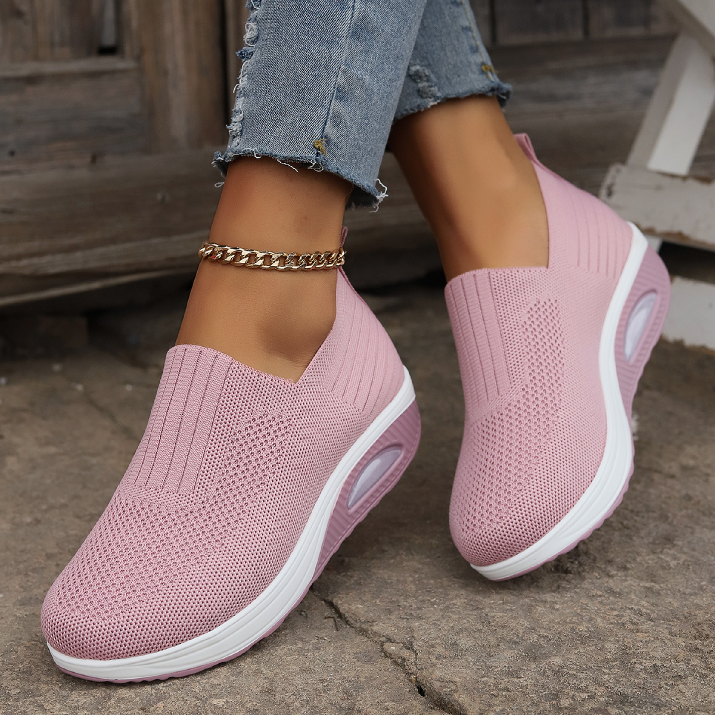 Claire | Sneakers en mesh avec semelle compensée pour femme
