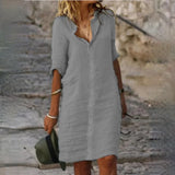 Alizée | Robe chemise en coton et lin pour femme