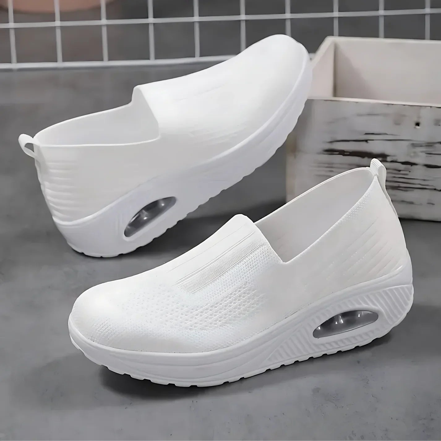 Claire | Sneakers en mesh avec semelle compensée pour femme