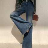Alice | Jean denim vintage délavé à jambes larges