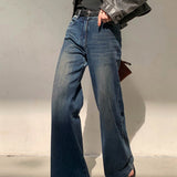Alice | Jean denim vintage délavé à jambes larges