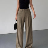 Ambre | Pantalon habillé à plis et jambes larges