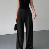 Ambre | Pantalon habillé à plis et jambes larges