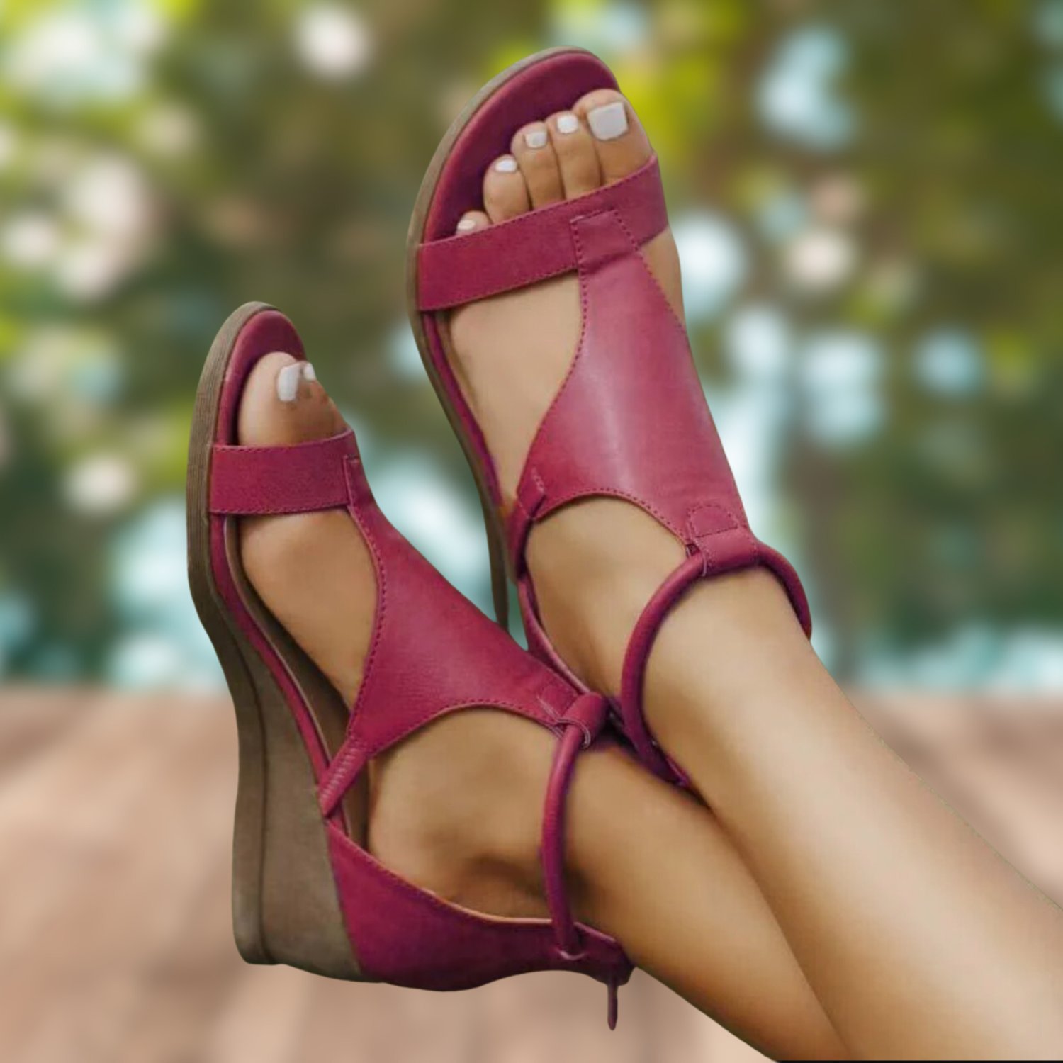 Léna | Sandales à talon compensé avec brides pour femme