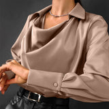 Lisa | Blouse satinée col en V pour femme