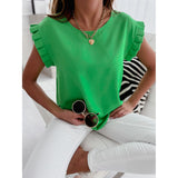 Lave | Blouse à manches courtes unie pour femme