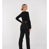 Louna | Jean denim motif diamant coupe regular pour femme