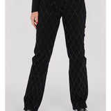 Louna | Jean denim motif diamant coupe regular pour femme