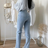 Margaux | Jean denim pailleté coupe regular pour femme