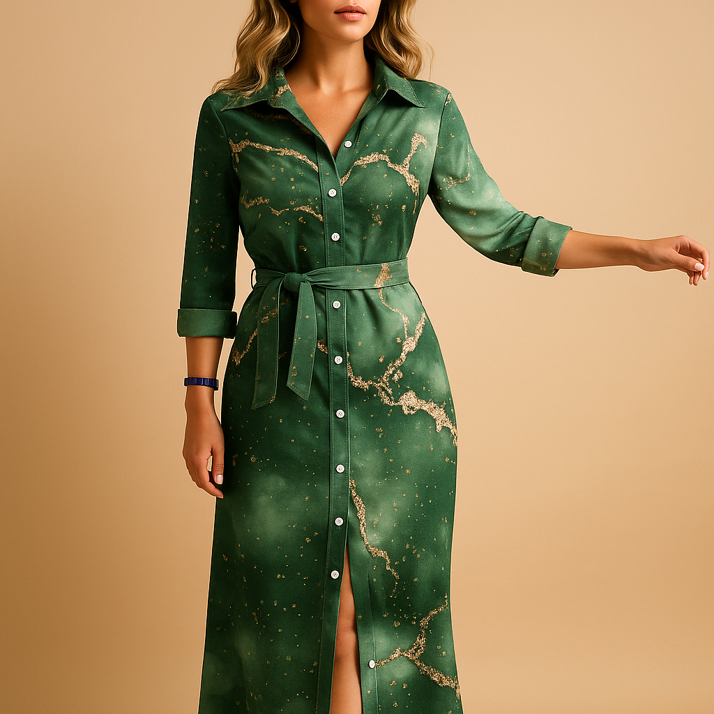 Éloïse | Robe longue chemise à imprimé pour femme