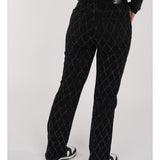 Louna | Jean denim motif diamant coupe regular pour femme