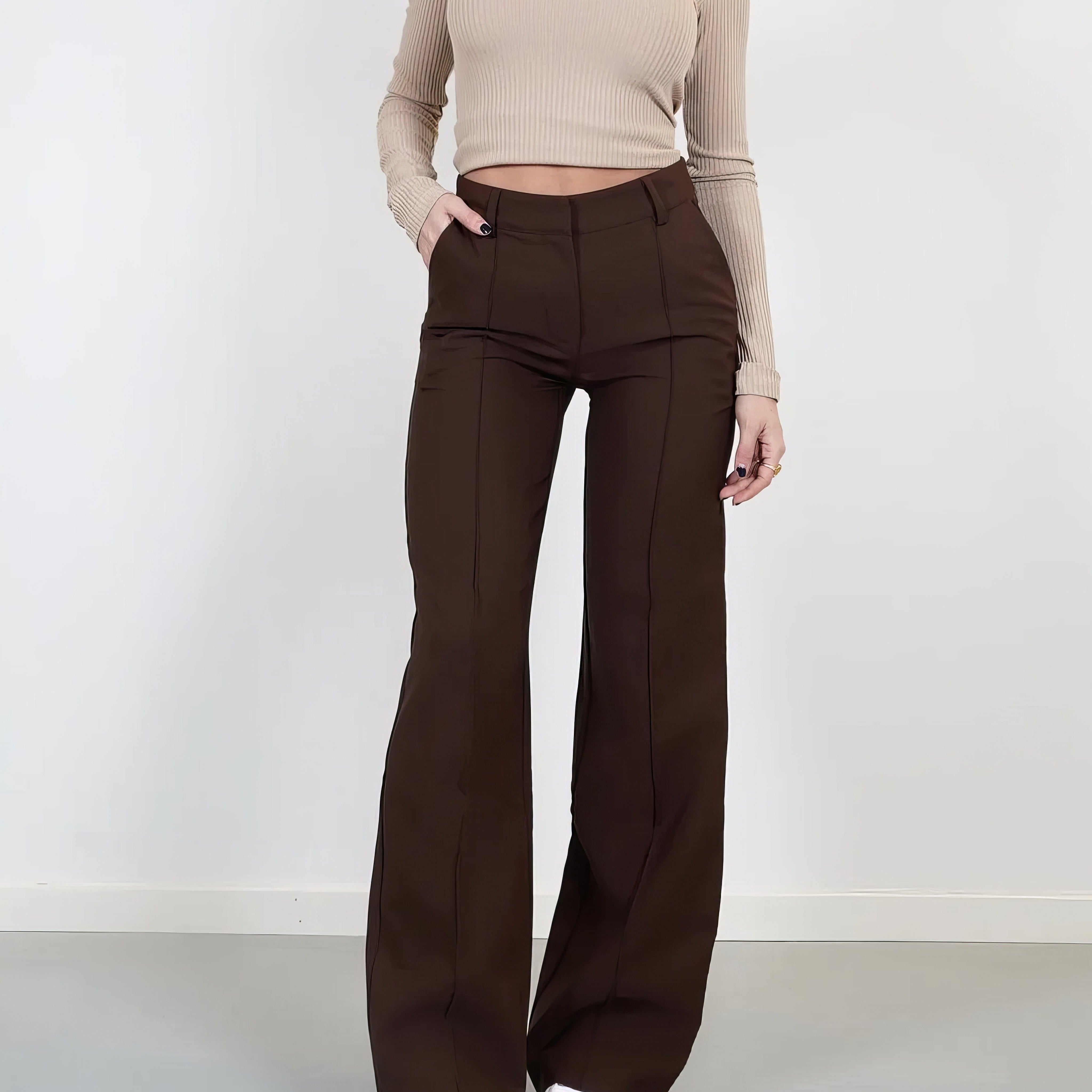 Rumi | Pantalon élégant et confortable à jambes larges pour femme – coupe regular